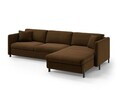 Coltar extensibil dreapta 4 locuri, Gloria, Micadoni Home, 266x170x88 cm, catifea, ciocolatiu