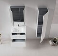 Dulap de baie cu chiuvetă, Hanah Home, Messina 65 v2, Alb mat
