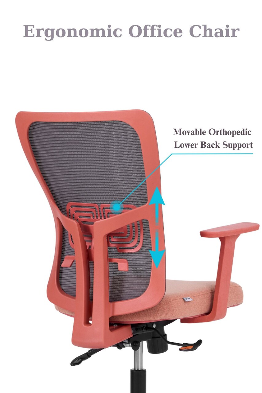 Scaun de birou, Hanah Home, Lumbar 108, 61x108x68 cm, Plastic, Roz somon - view 8