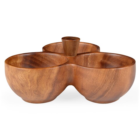 Set servire condimente, tuscan, 23 x 25 x 11 cm, lemn de salcam, natural