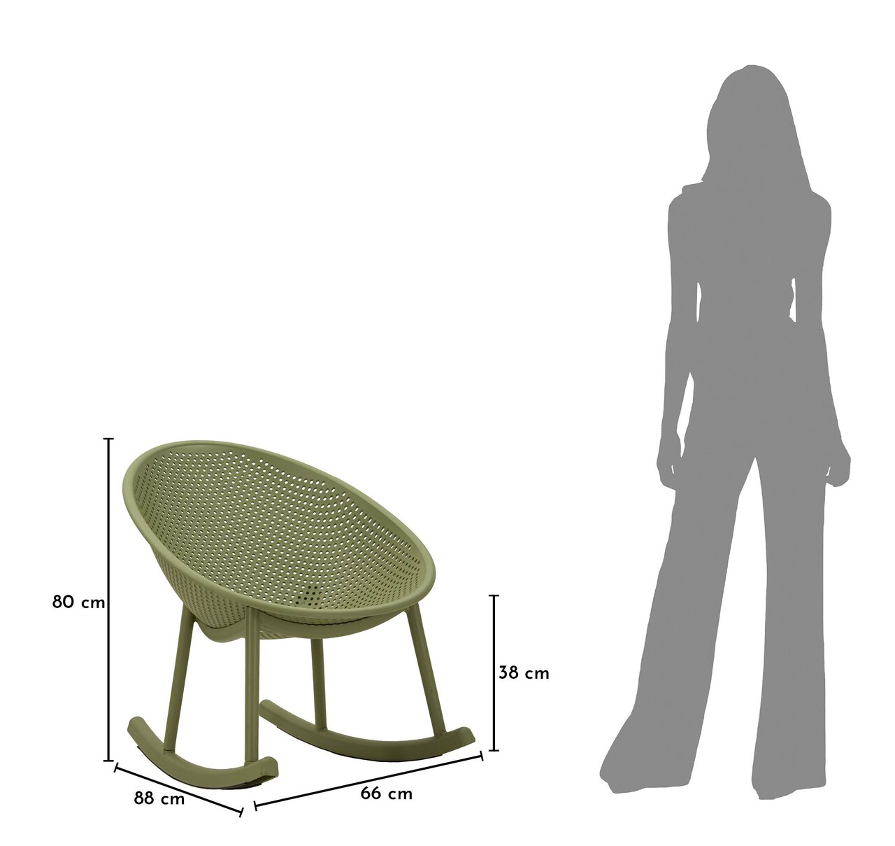 Set 2 scaune balansoar, Mauro Ferretti, Ibiza, 66x88x80 cm, utilizare interior / exterior,  plastic, verde - view 12