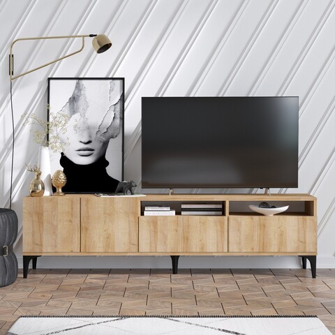 Comoda TV Ross, Emerald, 180x35x52 cm, natural Comode