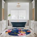 Covor, Kece-Fr68, 80x80cm, Albastru navy