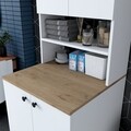 Dulap pentru masina de spalat, Wren,  KD102 - 2160, 70 x 183.6 x 72.6 cm, pal melaminat, alb/nuc