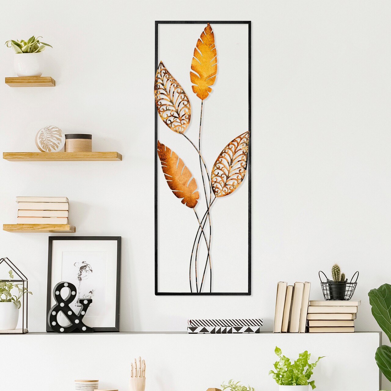 Decoratiune de perete, Timeyi 2, Metal, Dimensiune: 32 x 90 cm, Multicolor
