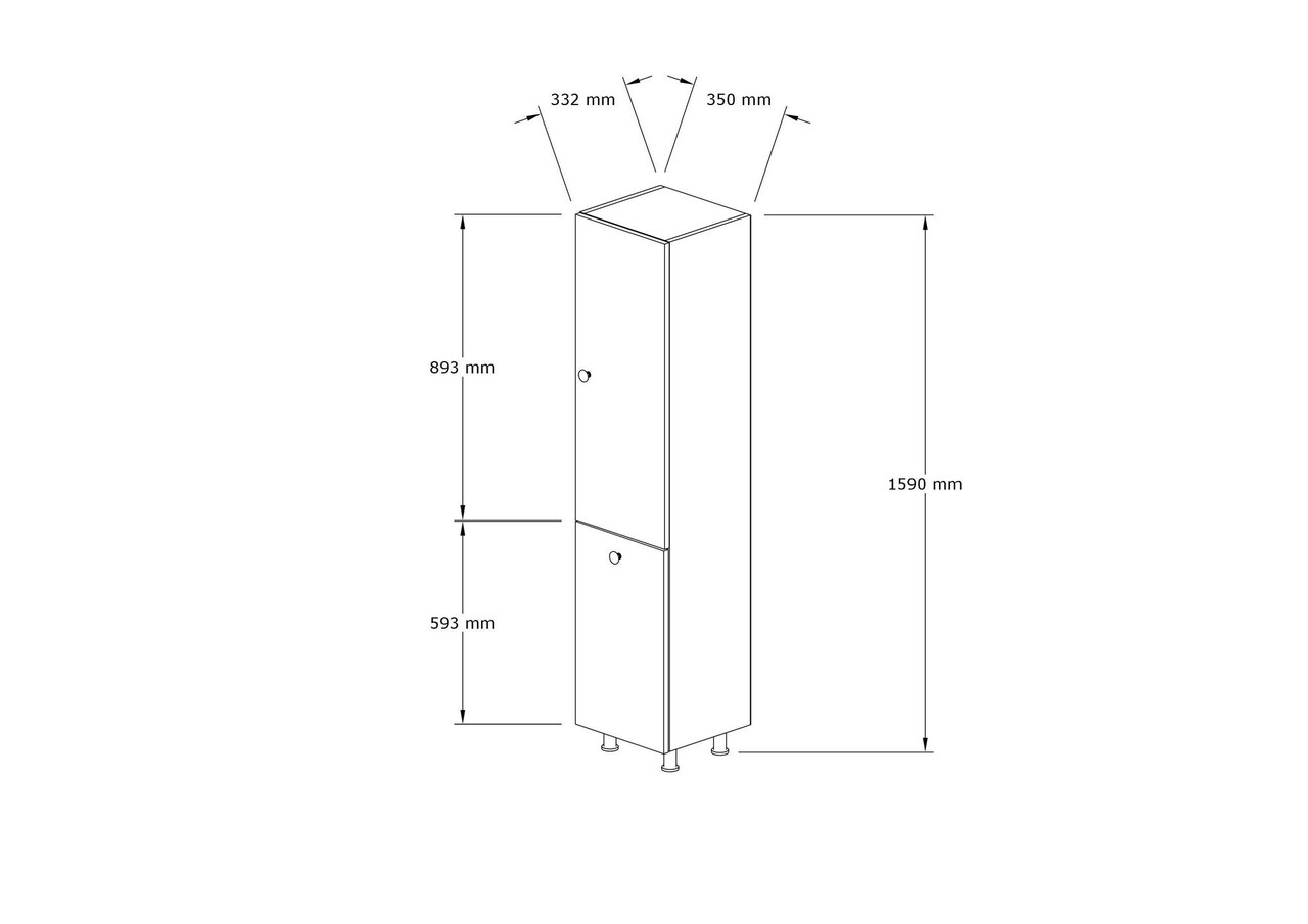 Dulap De Baie Lipa, Puqa Design, 35x31.9x154.8 Cm, Maro