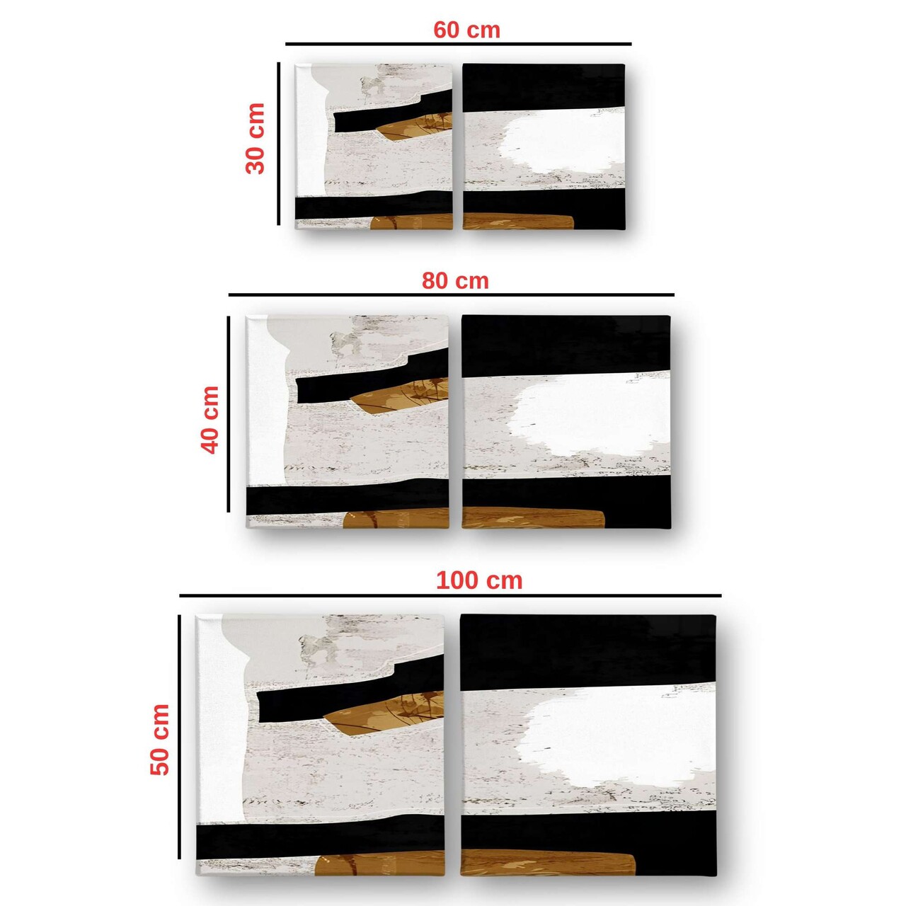 Set 2 tablouri decorative, ASR_CNV2-2 30x30, Lemn, Multicolor - view 4