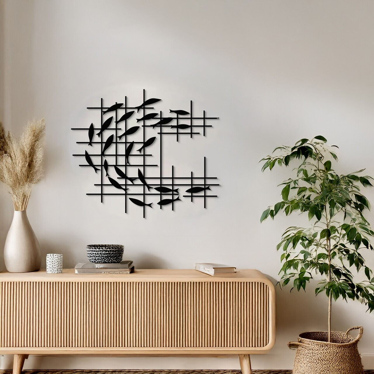 Decoratiune de perete, DCV-1012-MT, Dimensiune: 40 x 40 cm, Negru — imaginea 2
