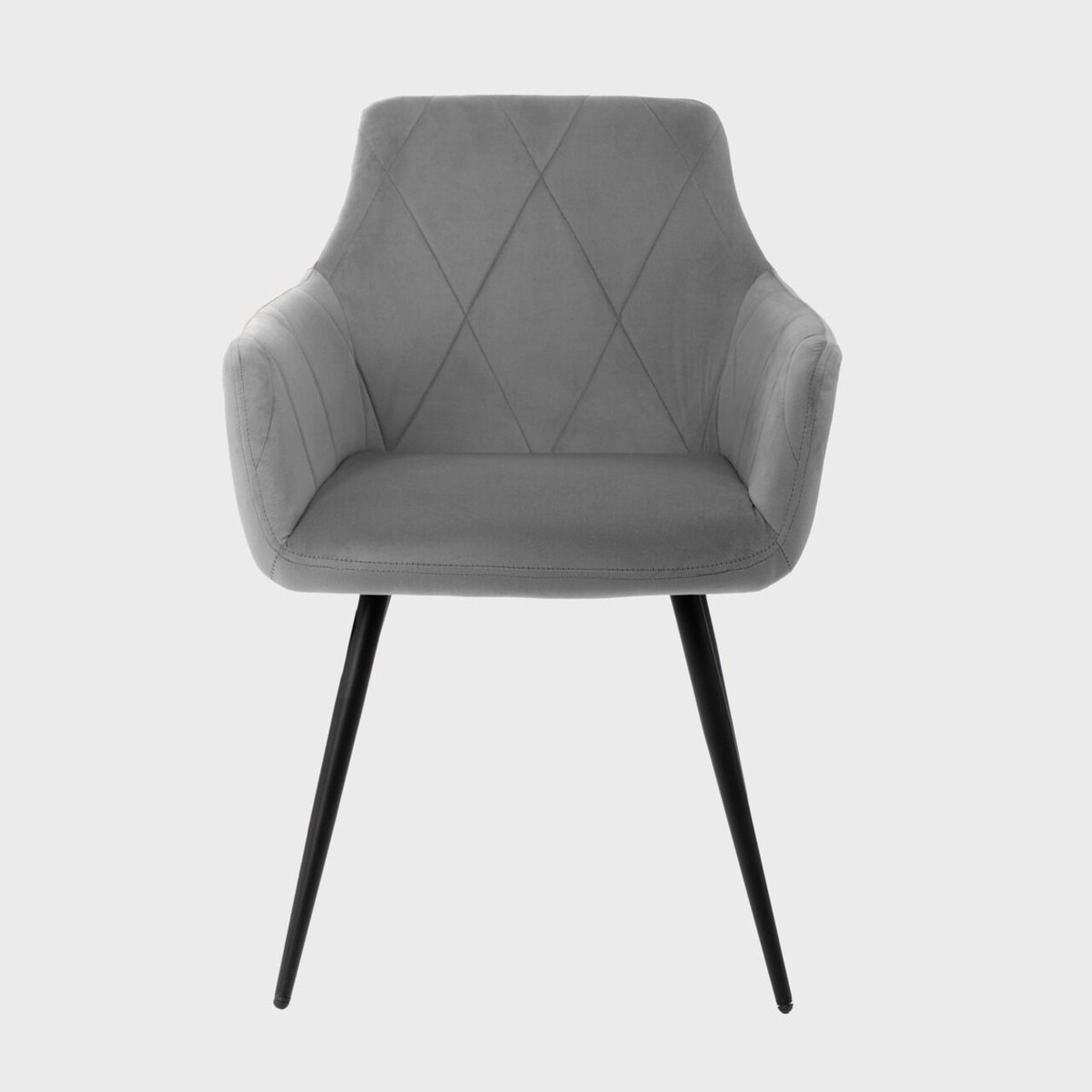Scaun Fellice, Homla, 61x56x86 cm, metal/catifea din poliester, gri - imagine 3