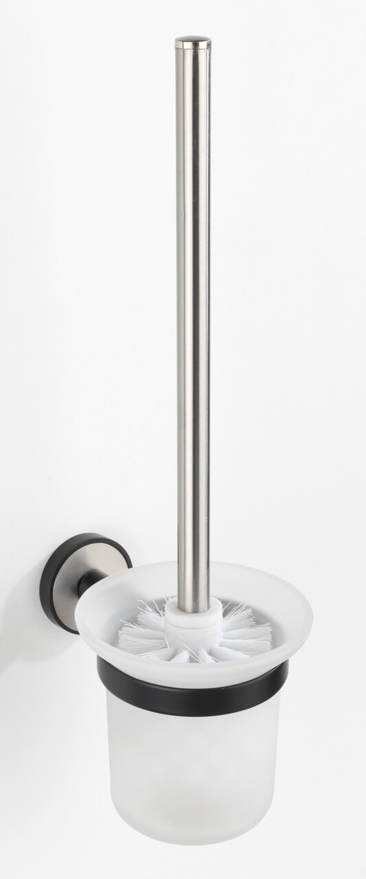 Perie pentru toaleta cu suport, Wenko, UV-Loc, Udine, 11 x 38 x 15.5 cm, inox/sticla - 2 | YEO