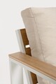Set mobilier pentru gradina/terasa 4 piese Leandro, Bizzotto, aluminiu/poliester impermeabil, alb/bej
