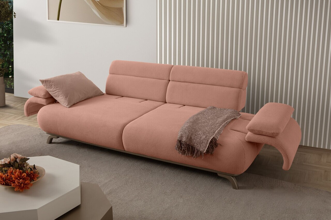 Canapea 3 locuri, Atelier del Sofa, 752EST1142, Lemn de carpen/PAL melaminat, Roz pudra - view 2