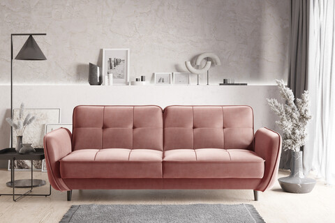 Canapea extensibila 3 locuri ELTAP, SO-BEL-24NU, Bellis, 220x90x83 cm, lemn/poliester, roz