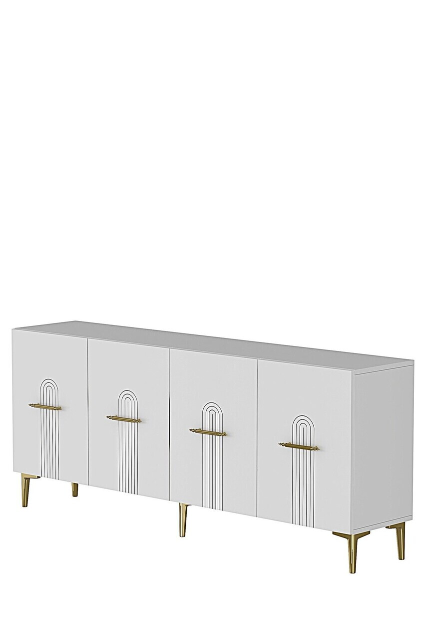 Consola, Hanah Home, Ida 180, 180x75x32 cm, Alb/Auriu — imaginea 4