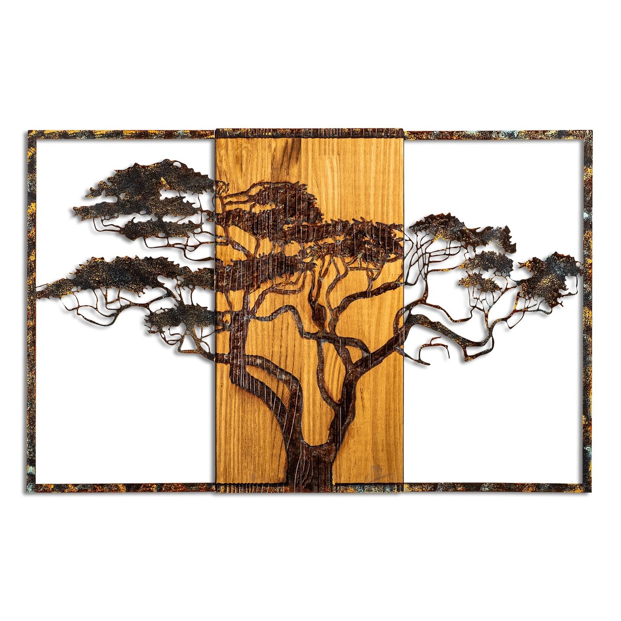 Decoratiune de perete, Acacia Tree, Lățime: 90 cm Înălțime: 58 cm Adâncime: 3 cm, Multicolor - view 8