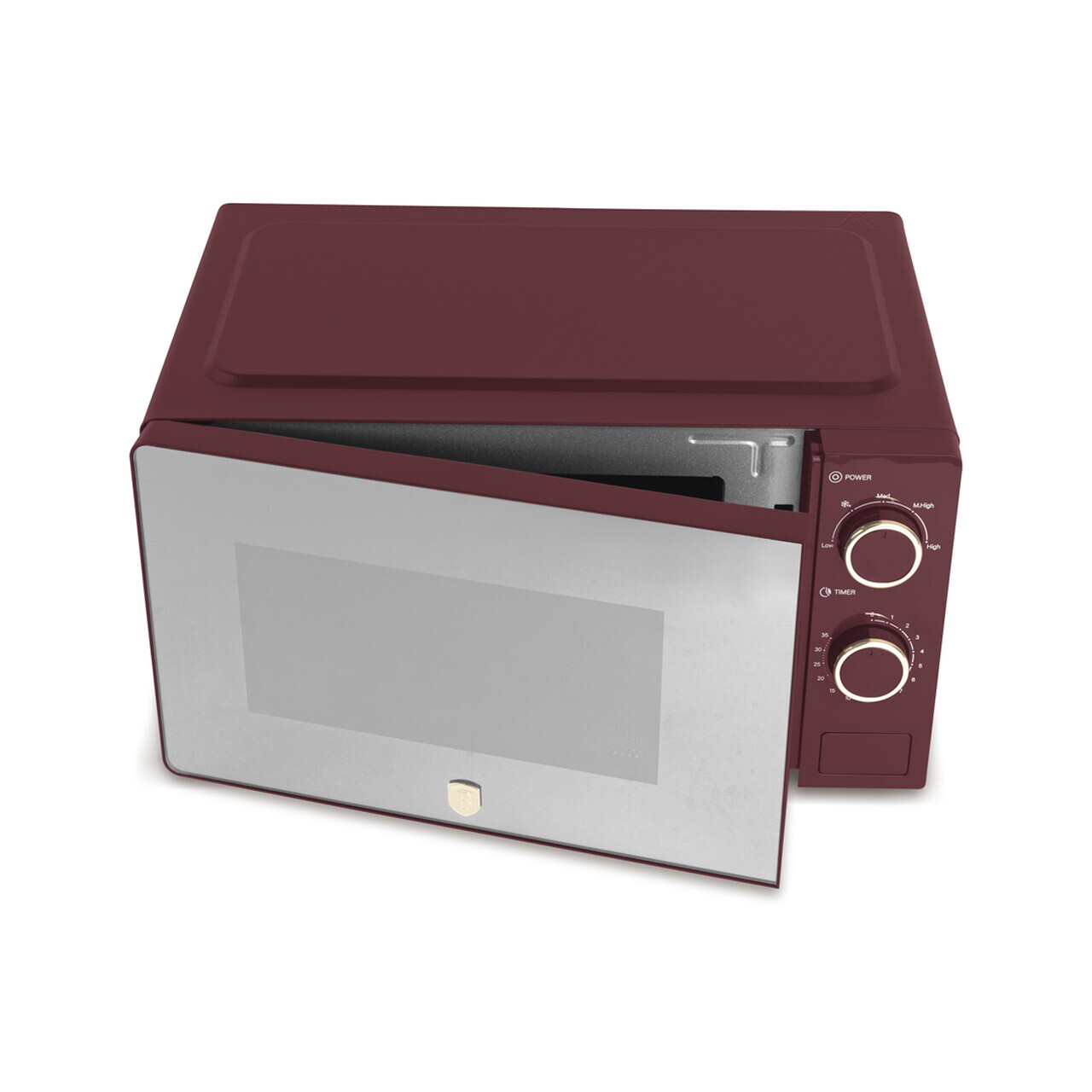 Cuptor cu microunde Berlinger Haus, Leonardo, 1100W, 20L, 44.5x24.2x32.5 cm, visiniu mat/argintiu - view 3