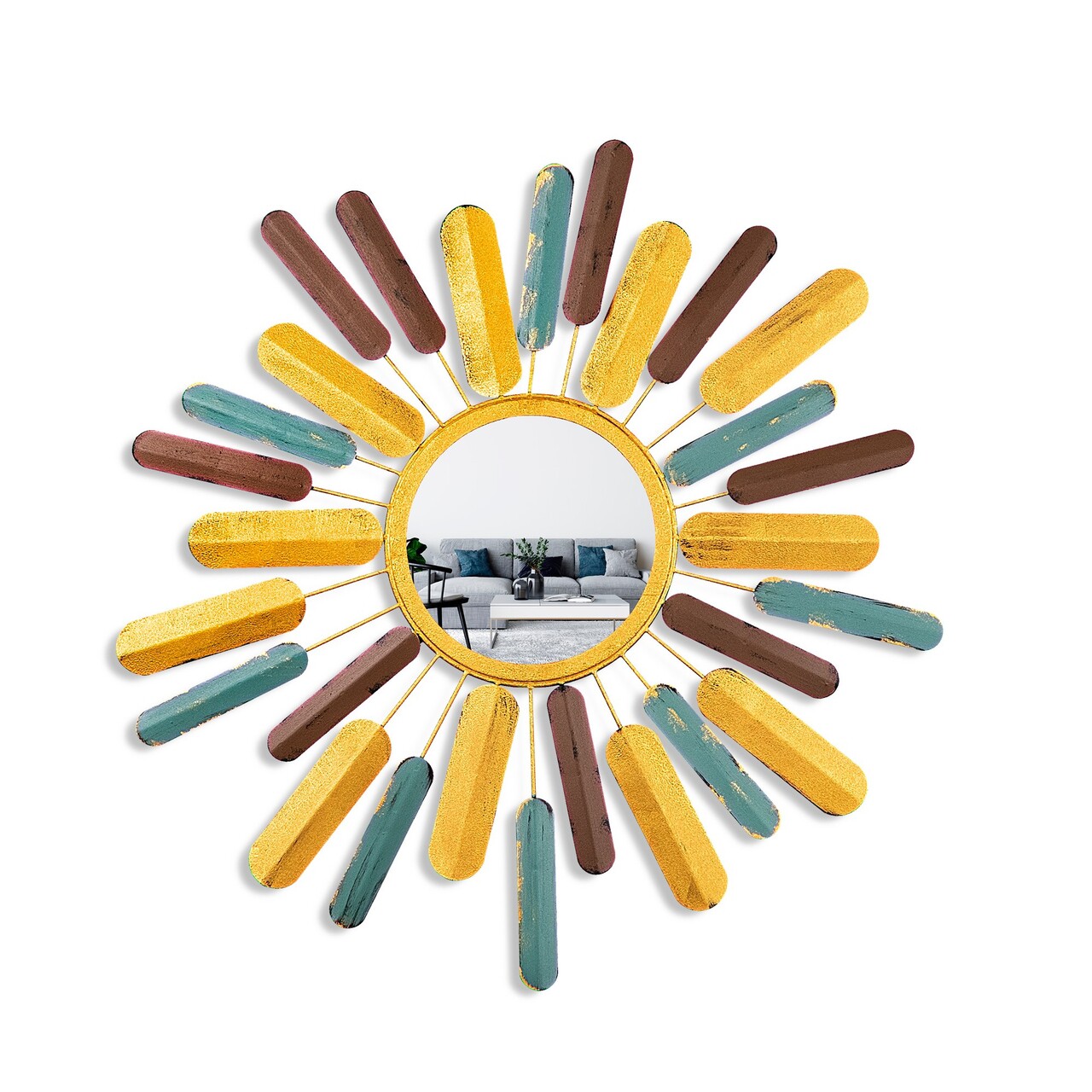 Oglinda decorativa Mirror Sun 2 Dimensiuni: 75 x 75 x 4 cm Multicolor