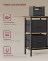 Birou in forma de L / birou de colt, Vasagle, Gaming Desk, reversibil, cu suport monitor, rafturi, cosuri, 105x135x89.5 cm, PAL/otel, maro rustic