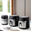 Friteuza cu aer fara ulei InnovaGoods, Fryinn View 6500, 1700 W, 6.5 L, negru/argintiu