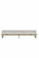 Comoda TV, Hanah Home, Ilay, 180x41x30 cm, White / Travertine / Gold