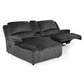 Coltar sezlong stanga, consola inclusa, 1 recliner, Jersey, L.260 l.183/103 H.105, stofa, gri