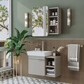 Set Dulap de Baie cu Chiuvetă și Oglindă (2 Piese), Hanah Home, 2937, MDF, Gresie