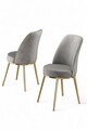 Set scaune 2 piese, Charlotte, Pefa, Gri / Auriu