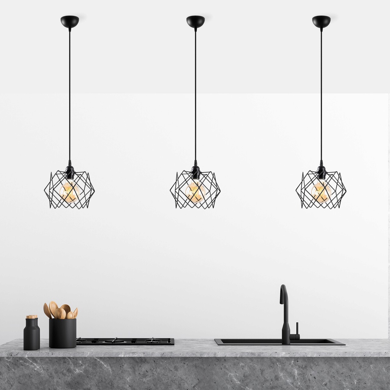 Lustra, Tatum, 584TTM2112, Metal, Negru - 1 | YEO