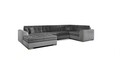 Coltar extensibil stanga 5 locuri ELTAP, Damario, 338x189x78 cm, lemn/poliester, gri inchis/gri deschis
