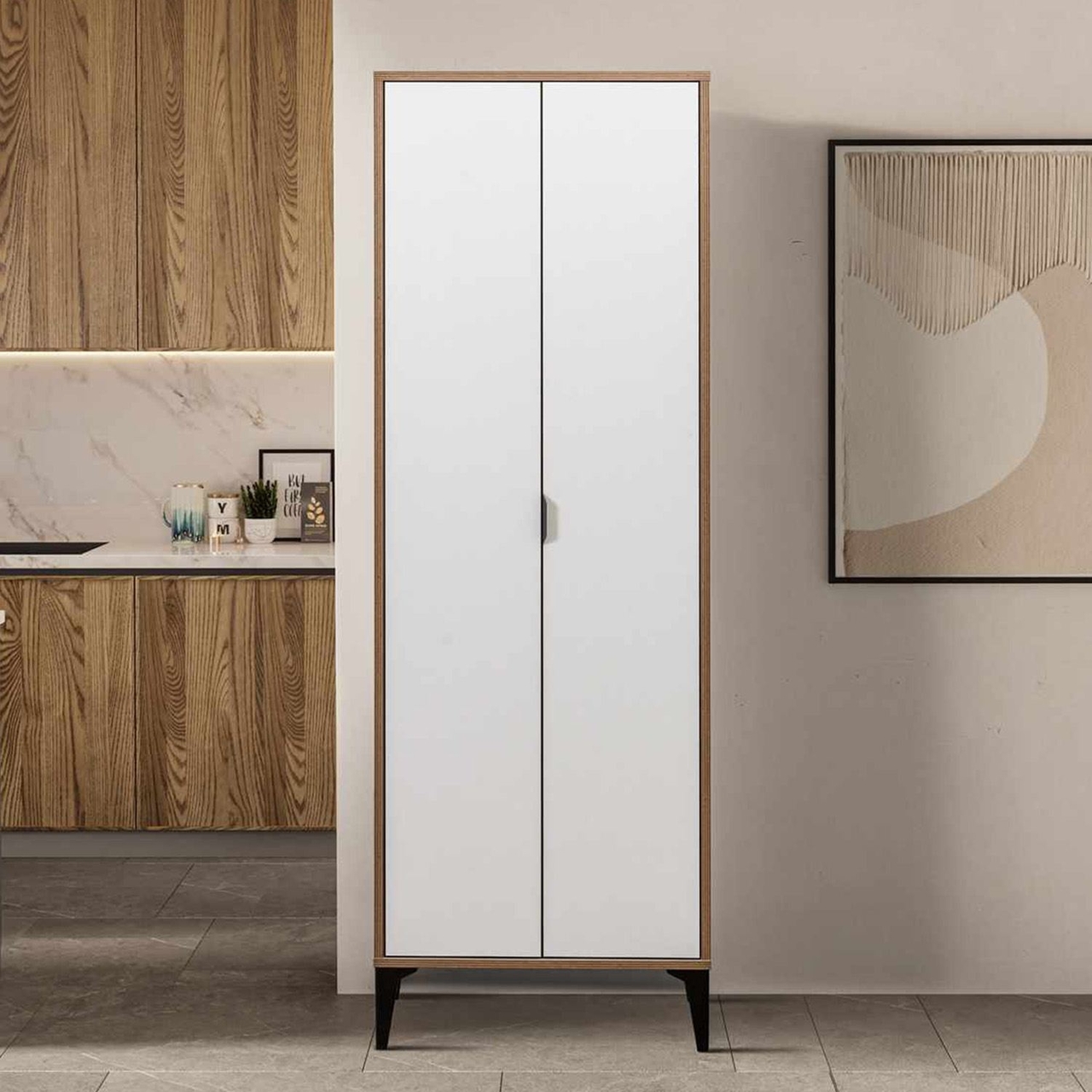 Dulap multifunctional, Hanah Home, Arden, 65x190x37 cm, Alb