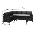 Set coltar pentru gradina si masa Merano, Pakoworld, aluminiu/poliester/ratan sintetic, negru