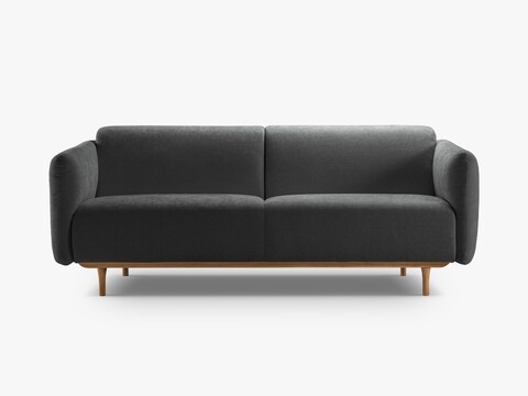 Canapea 2 locuri, Noomi-215, Micadoni Home, 162x94x75 cm, tesatura structurata chenille, grafit