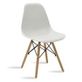 Scaun Julia, Pakoworld, 46x50x82 cm, lemn de fag/polipropilena, alb