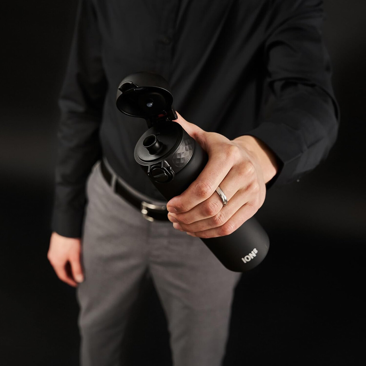 Sticla apa Slim, recyclon, 500ml, Black - Ion8 - imagine 5