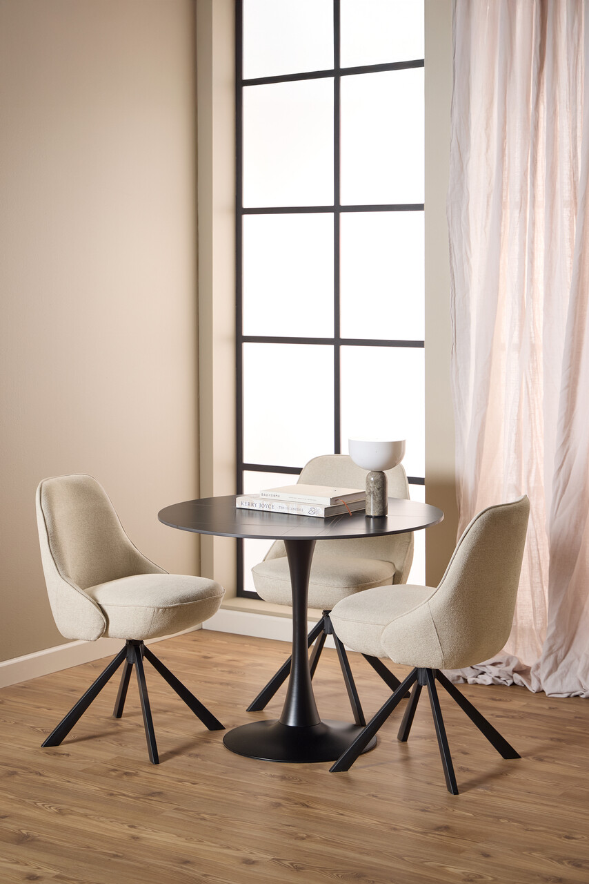 Scaun Carlton, Actona, 52x56x83.5 cm, rotativ, poliester/otel, bej - view 7