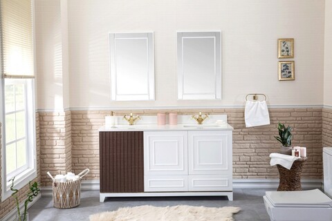 Set mobilier de baie (3 piese), Jussara, Ohio 60, Alb Jussara