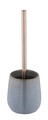 Perie pentru toaleta cu suport Sirmione, Wenko, 10.5x40 cm, ceramica/inox, gri