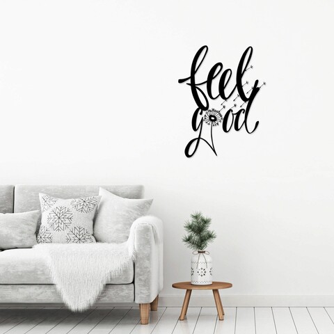 Decoratiune de perete, feelgood, metal, dimensiune: 46,8 x 60 cm, negru