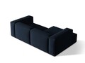 Coltar modular stanga 3 locuri, Nuria-88, Micadoni Home, 252x147x72 cm, catifea, albastru inchis
