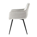 Scaun Etienne, Homla, 61x56x86 cm, metal/catifea din poliester, gri deschis