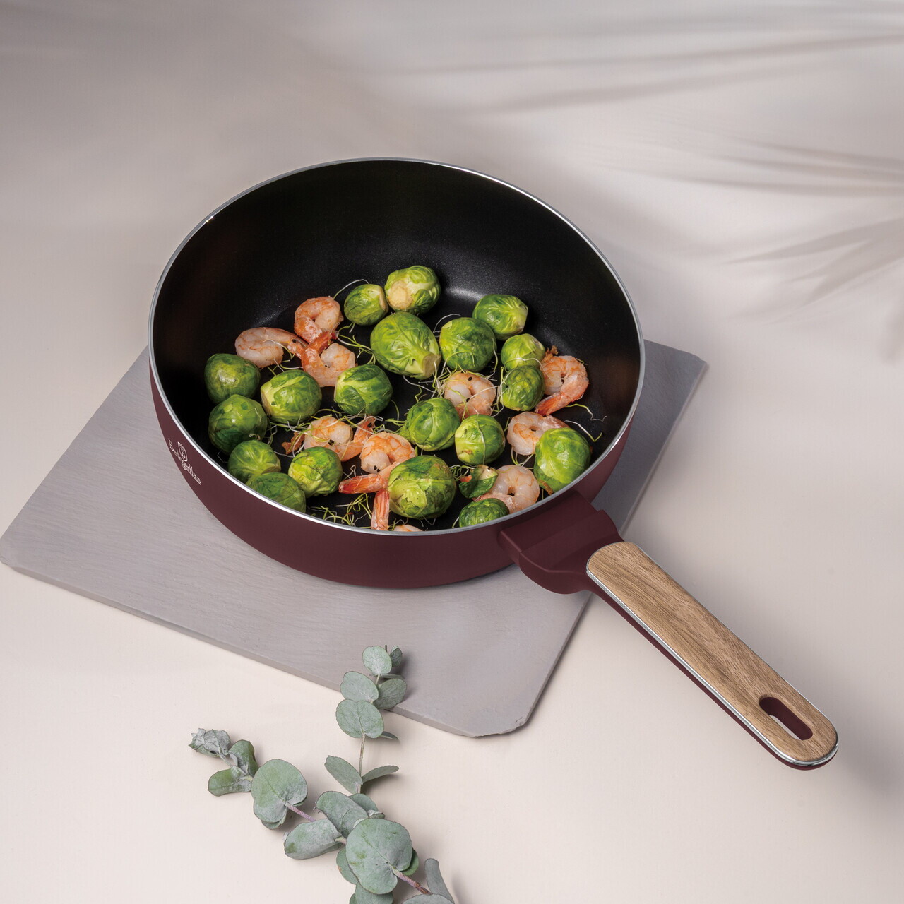 Tigaie flip Berlinger Haus, Leonardo Nordic, 26 cm, aluminiu, visiniu mat - imagine 9