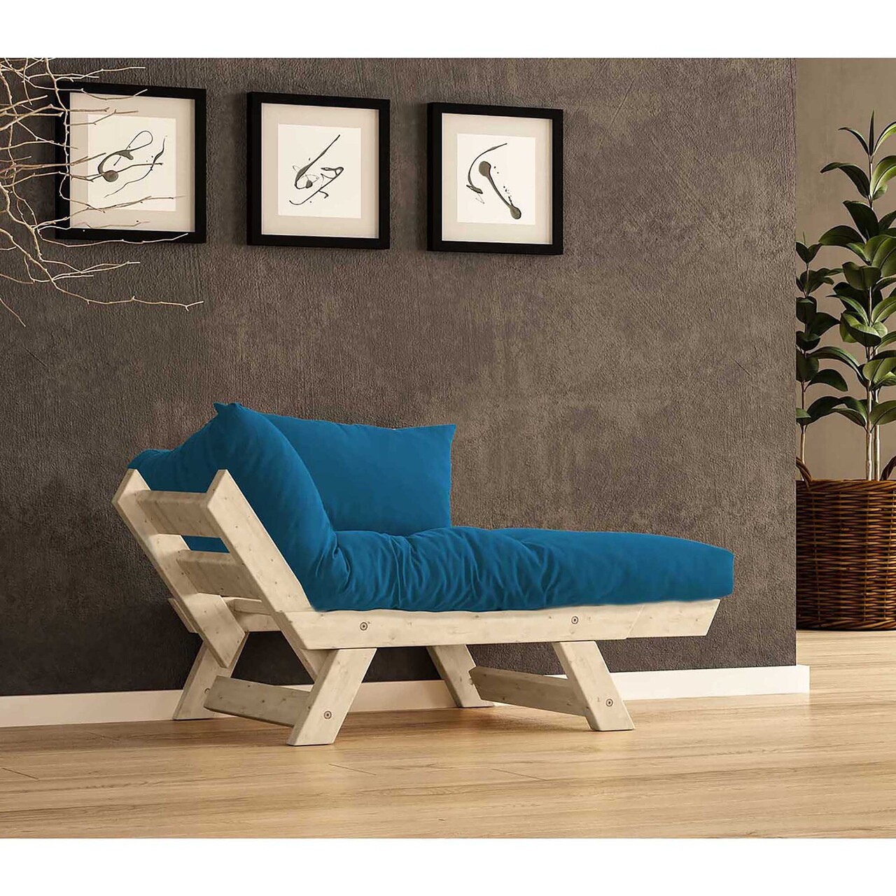 Fotoliu de gradina, Hanah Home, CPT8146-140, Natural / Albastru - view 2