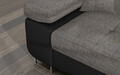 Coltar extensibil stanga 4 locuri ELTAP, Armd-15, Armando, 289x203x85 cm, lemn/poliester, gri/negru