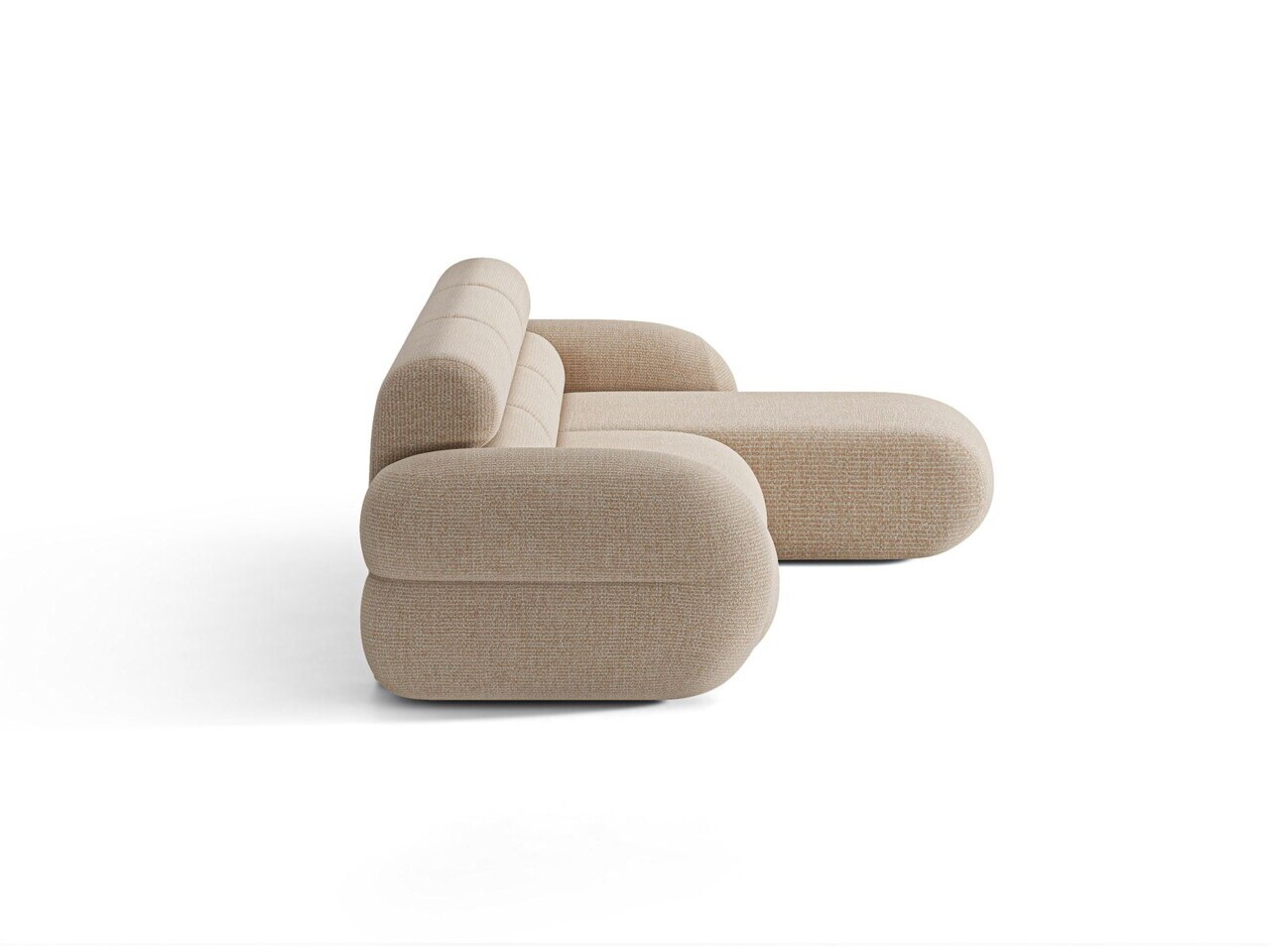 Coltar dreapta 4 locuri, Neo, Micadoni Home, 305x165x83 cm, tesatura Chenille Silencio, bej sand — imaginea 3