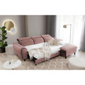 Coltar extensibil dreapta 4 locuri ELTAP, Foble, 267x196x100 cm, lemn/poliester, roz