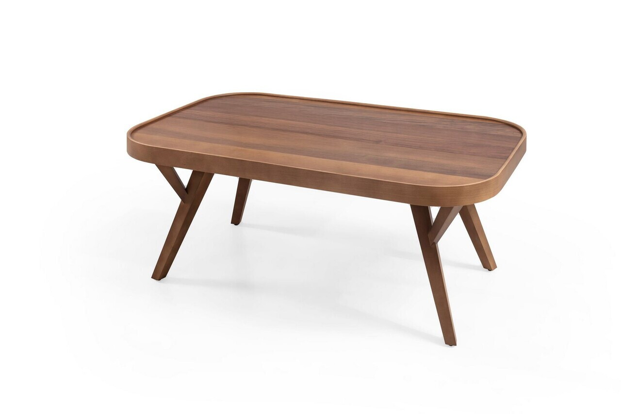 Masuta de cafea, Hanah Home, Fabio 110, 110x44x70 cm, LEMN MASIV DE FAG, Maro — imaginea 3