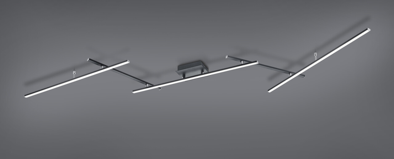 Plafoniera Arvin, TRIO, 245x50x8.5 cm, 22W / 8W, 2x SMD, metal, negru mat