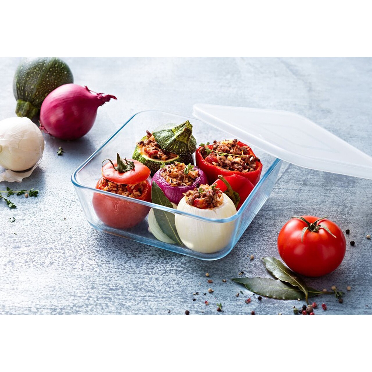 Caserola patrata, sticla termorezistenta, cu capac, 850ml, "Cook&amp;Freeze" - Pyrex - imagine 3