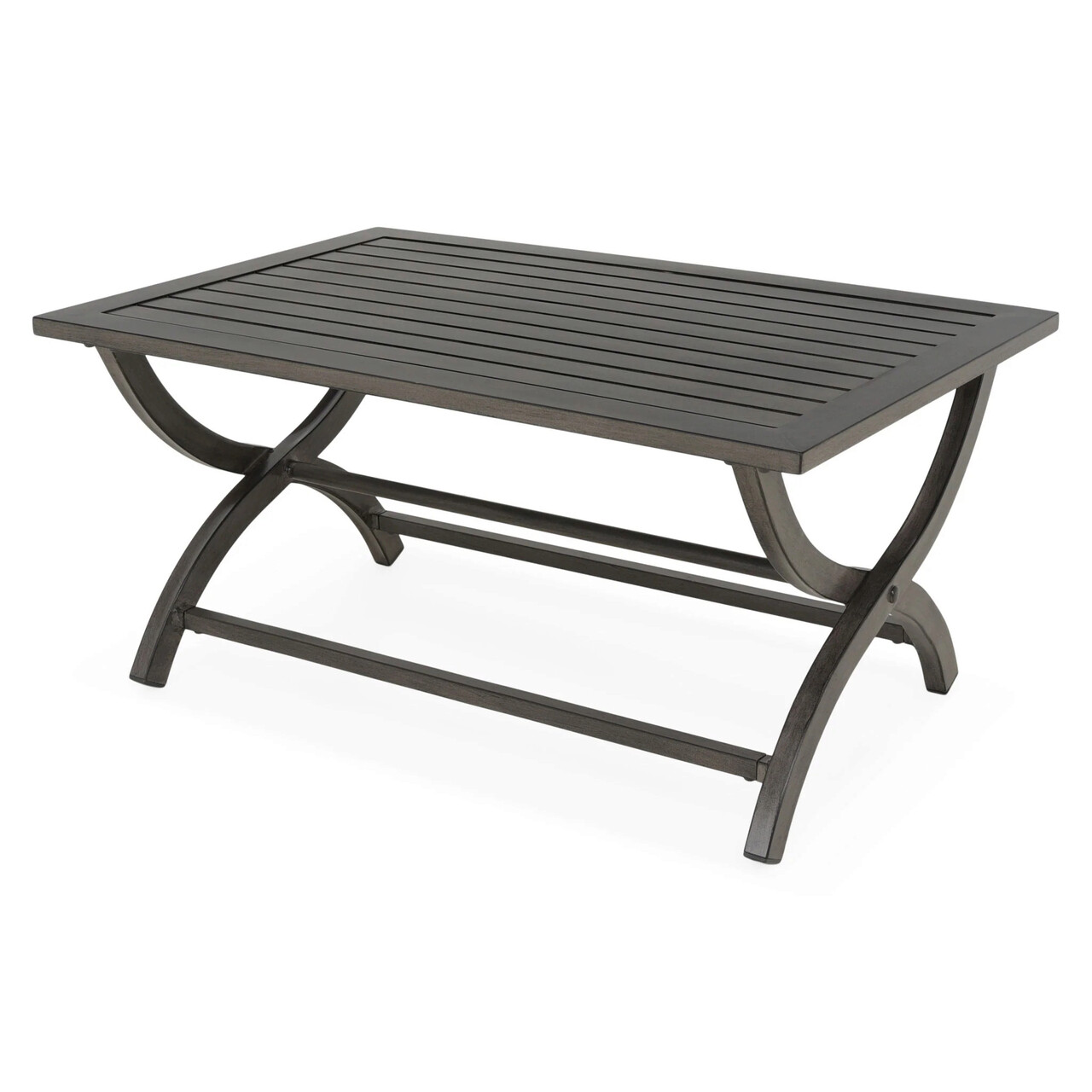 Masuta cafea exterior Bridgeman, 107x71x51 cm, aluminiu, negru - imagine 2