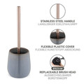 Perie pentru toaleta cu suport Sirmione, Wenko, 10.5x40 cm, ceramica/inox, gri
